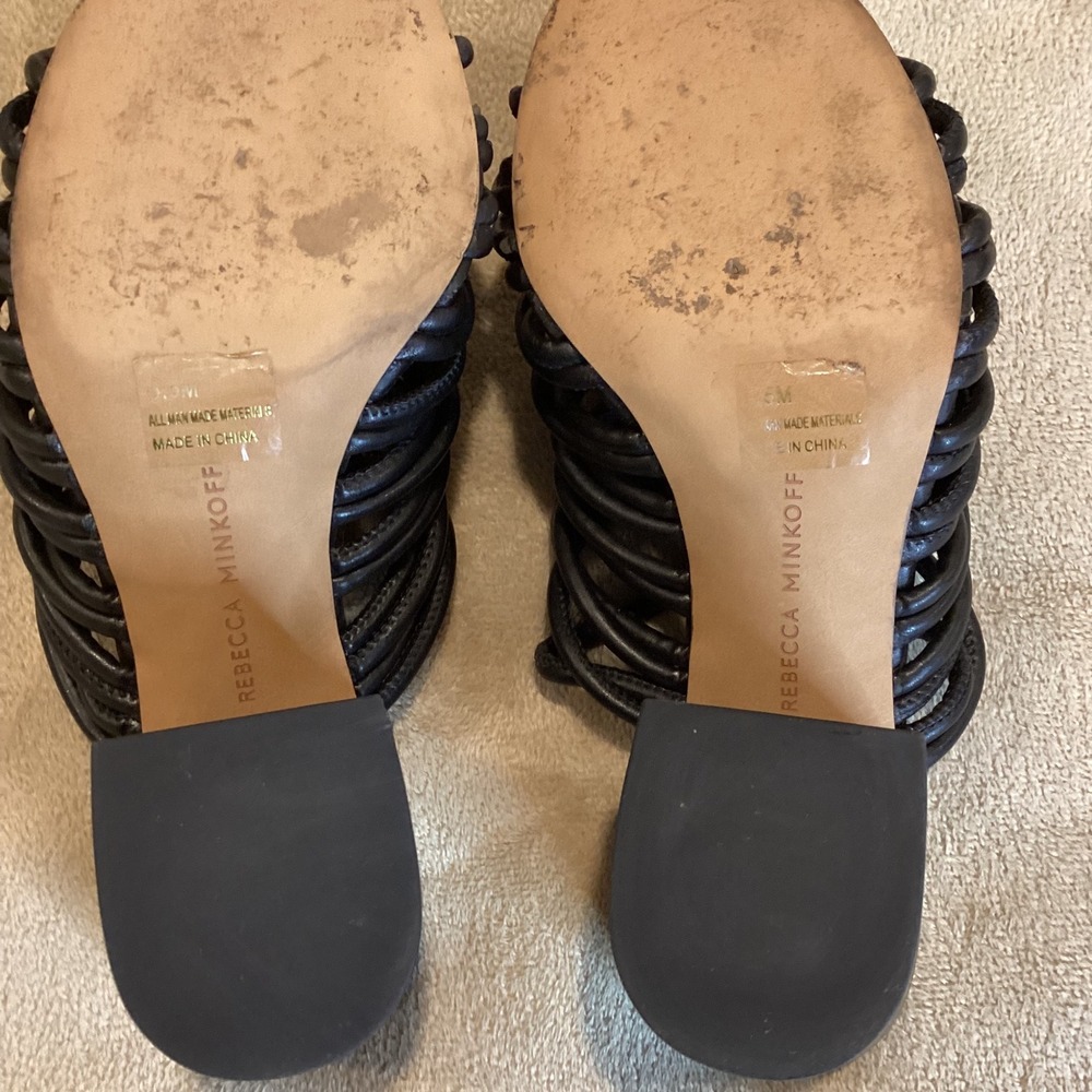 Rebecca Minkoff Calanthe Black Strappy Block Heel Sandal SZ US 6.5/UK 4.5/EU 37‎ - Picture 7 of 8